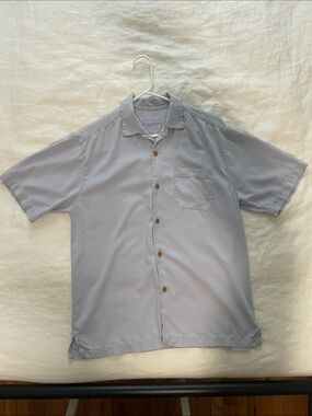 Tommy Bahama Light Purple Short-Sleeve Button-Down Shirt 100% Silk